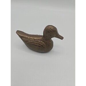 Vintage  Brass Duck Figure Sculpture Paper Weight 3"Long